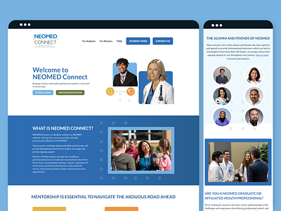 NEOMED CONNECT Website college design digital digital design graphic design healthcare higher education highered homepage mentoring responsive ui user interface ux design web design website