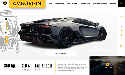 Lamboegini web design animation branding graphic design ui