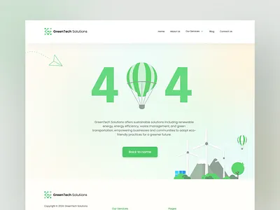 Green Tech 404 page 404 404 page green tech landing page not working page not found tech solutions ui under construction web page website