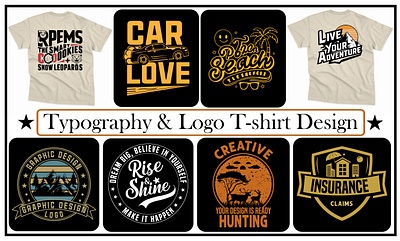 Typography & Logo T- shirt Design branding design graphic design illustration logo logo design t shirt design typography design