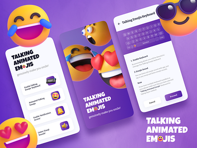 Talking Animated Emojis App Concept 🔥 3d graphic design ui