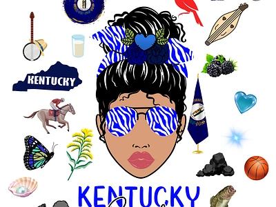 Kentucky Girl blue derby design digital graphic design illustration kentucky kfc white