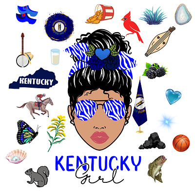 Kentucky Girl blue derby design digital graphic design illustration kentucky kfc white