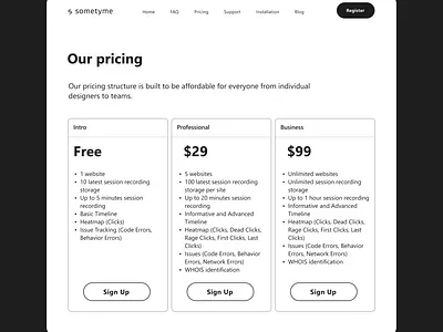 Pricing page pricing page ui ux website