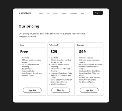Pricing page pricing page ui ux website