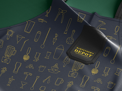 Bartender's Depot / apron closeup apparel design apron apron mockup brand brand identity branding closeup illustration illustrations illustrator logo logo design logo designer pattern retro retro design typographic typography vintage vintage design