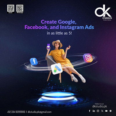Creative Google, Facebook and Instagram Ads app branding design graphic design illustration logo typography ui ux vector