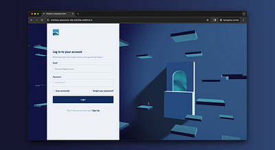 Login page 3d animation blue interactions login splinetool webdesign webflow