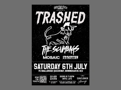 TRASHED GIG POSTER bands birmingham creative design flyer gigs guitars music poster punk rock punkrock punx show uk