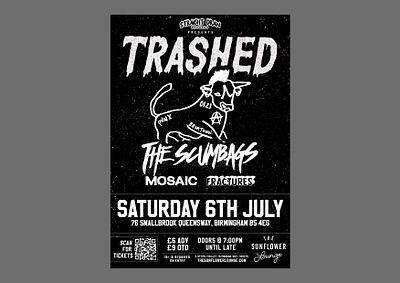 TRASHED GIG POSTER bands birmingham creative design flyer gigs guitars music poster punk rock punkrock punx show uk