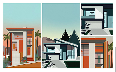 Contemporary house illustrations art color concept contemporary create design digital digitalart gradients home house illustration illustrator new poster posterprints prints procreate