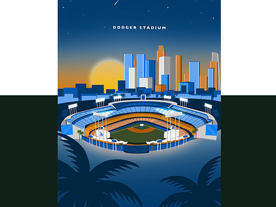 Dodger Stadium baseball design dodger dodgerbaseball dodgers dodgerstadium illustration la losangeles poster posterprint print stadium
