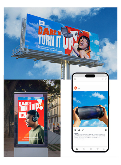 JBL Campaign billboard branding campaign concept design fun headphones jbl sky speaker summer