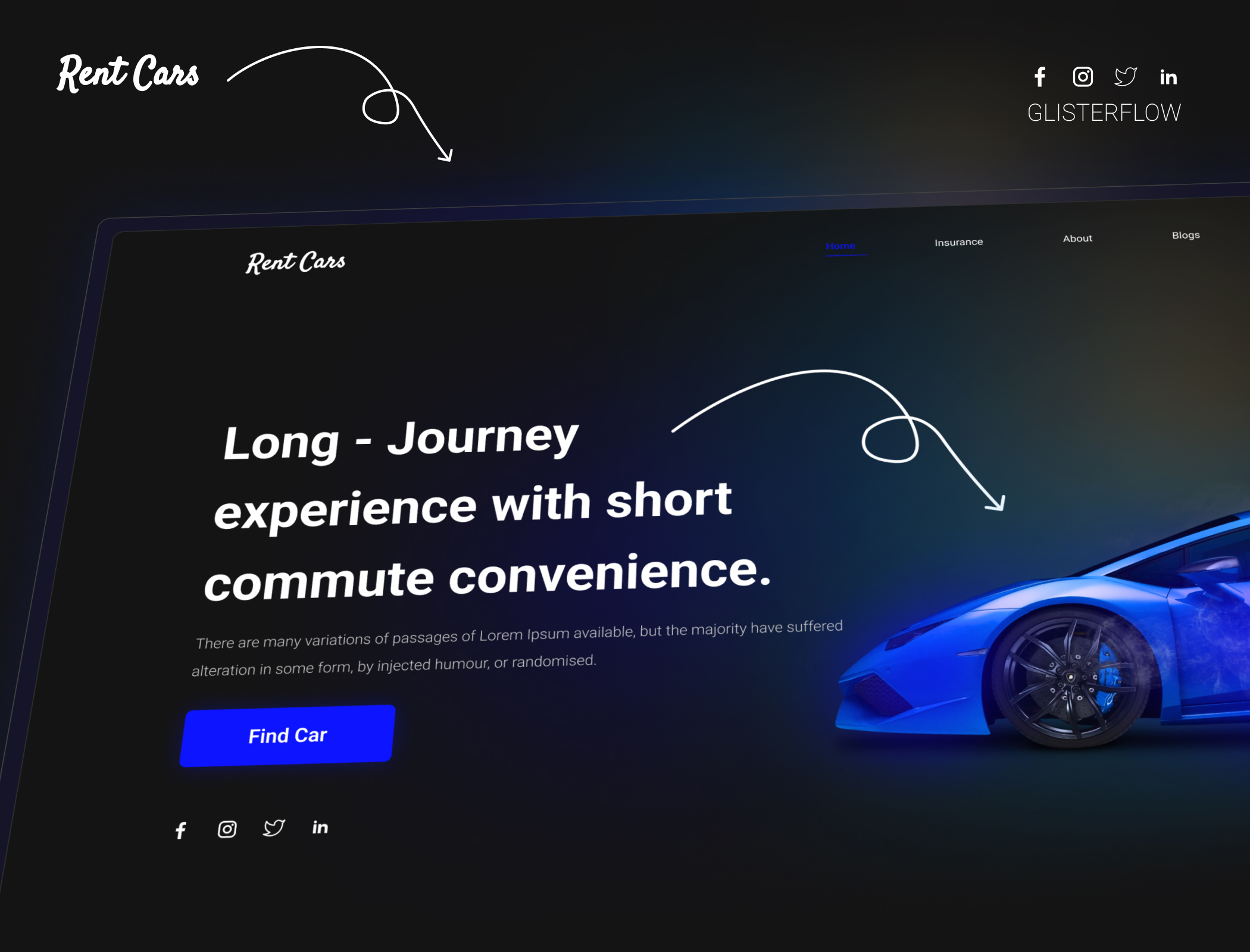Rent a car website hero section uiux design branding car rental website design design system figma figma design graphic design hero page design hero section design interaction design interface design rent a car rent a car website design ui uiux uiux design user experience user interface ux design web design