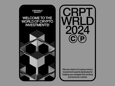 Crypto World 3d icons blockchain brutalism crypto finance fintech minimal technology typography ui