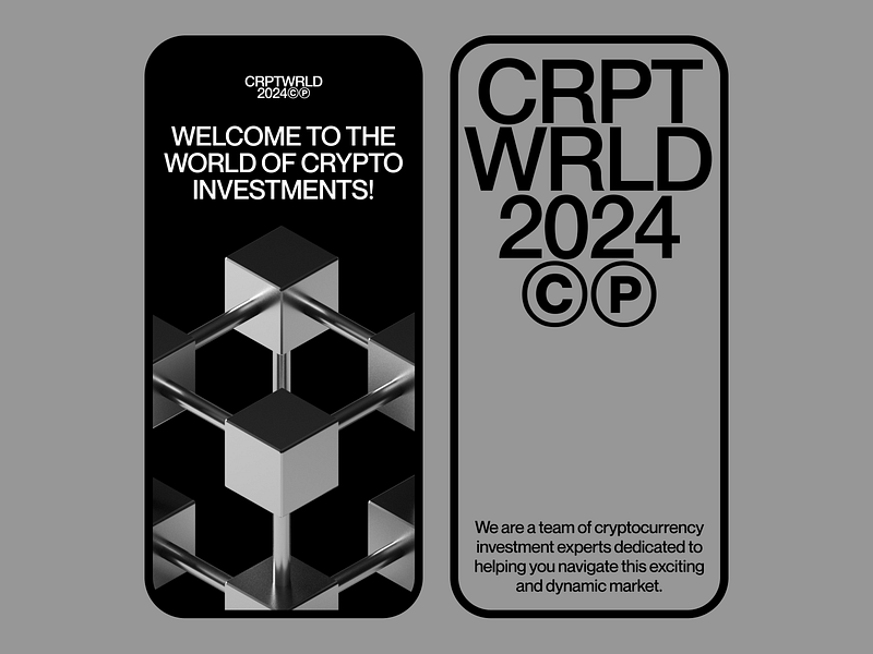 Crypto World 3d icons blockchain brutalism crypto finance fintech minimal technology typography ui