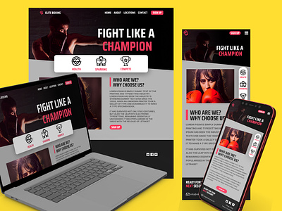 Boxing gym UI Mockup 3d branding ui ux web webdesign