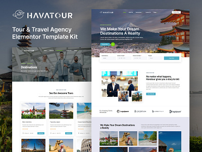 Havatour - Tour & Travel Agency Elementor Template Kit graphic design ui