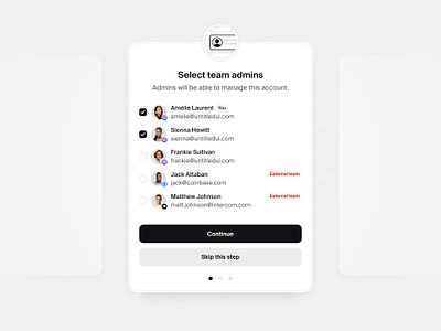 Select team admins — Untitled UI figma minimal minimalism modal modern onboarding pop up popover popup product design select users sign up ui design user interface