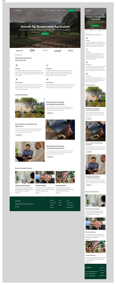 AgroOptix - Mobile and Web Responsive landingpage product design ui uiuxdesign ux