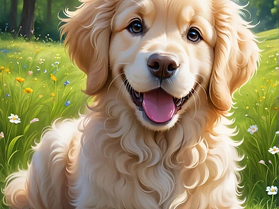 Illustration of a cute dog design illustration ui