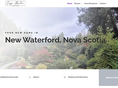 Cape Breton Comforts: Frontpage Introduction graphic design logo ui