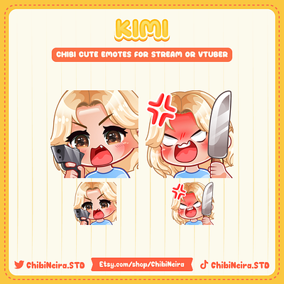 🔪Custom Angry Chibi Girl YCH Emotes🔫 angry animation chibi emotes concept art custom emotes digital artwork discord emotes graphic design gun illustration kick emotes knife open commission personalized twitch emotes ych emotes