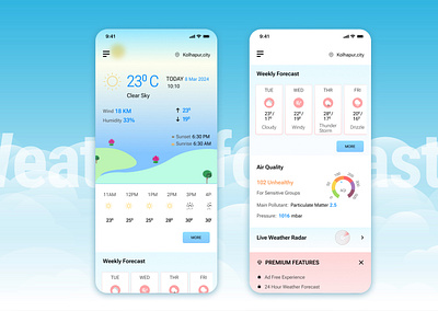 Weather Forecast - Mobile App Design figma graphic design ios ios design ui weather forecast