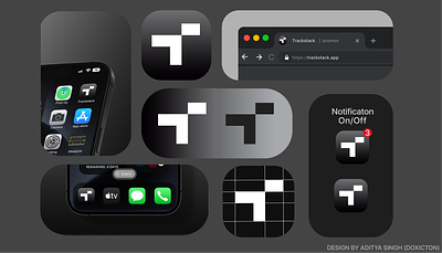 Trackstack logo design and favicon app icon app logo branding graphic design graphic designer logo logo minimalistic logo style