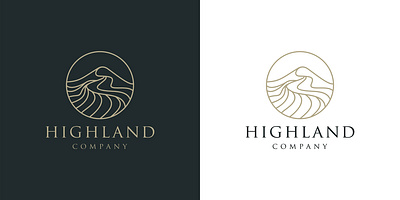 Mountain logo design inspiration grass