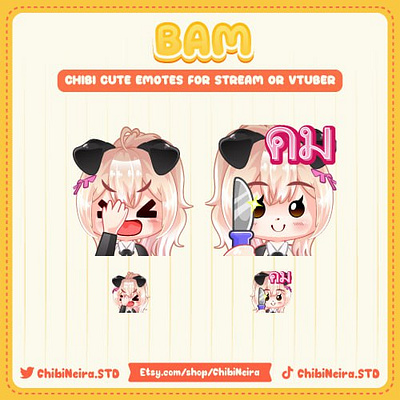 🔪Custom Chibi YCH Emotes🤦🏻‍♀️ angry animation chibi emotes concept art custom emotes cute emotes discord emotes facepalm graphic design illustration kick emotes knife open commission personalized emote twitch emotes ych emotes