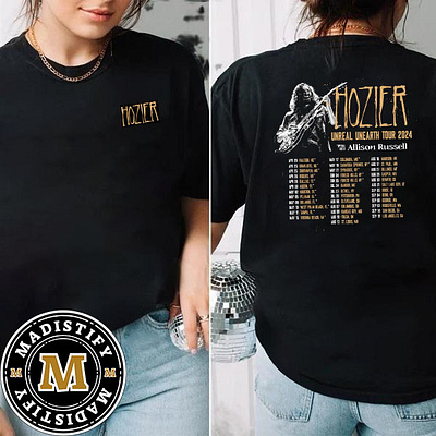 Hozier Unreal Unnearth Tour 2024 Schedule Date List Double Sided design tshirt