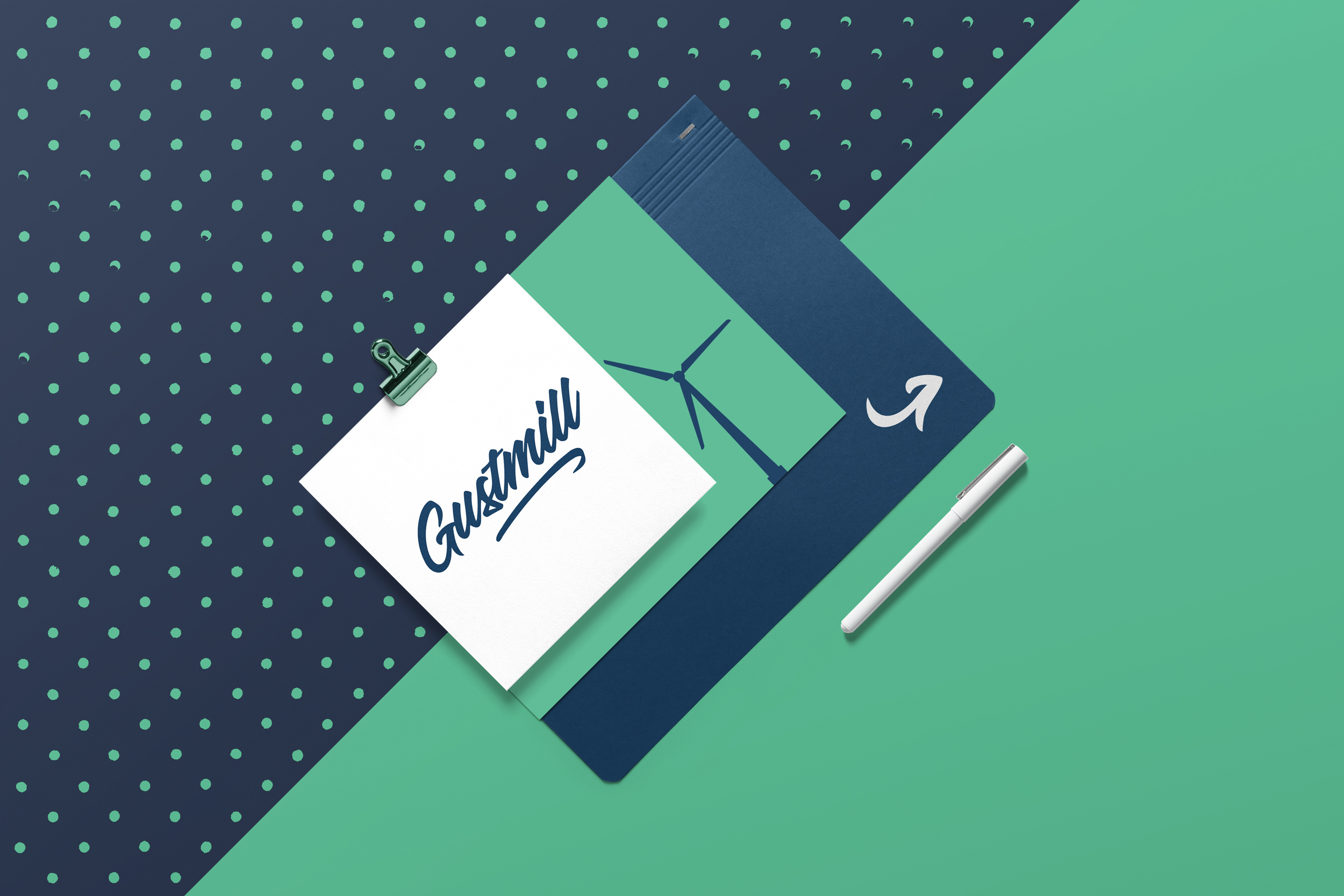 Gustmill Wind Energy - Brand Identity branding icon motion graphics renewable energy student project visual identity