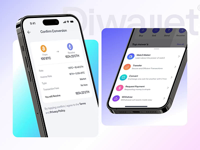 Diwallet - Crypto Exchange & Conversion animation bitcoin blockchain crypto crypto app crypto currency crypto currency app crypto design crypto exchange crypto exchange app crypto wallet design exchange mobile app design platform trading ui ux wallet web3