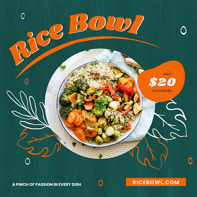 Rice Bowl branding design graphic design illustration marketing vector