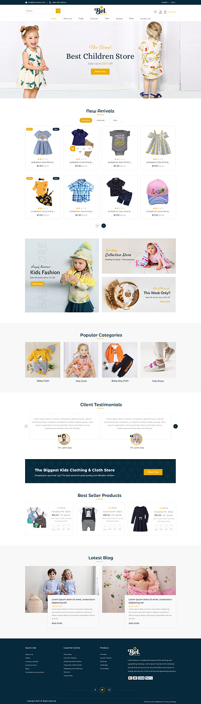 Baby Fashion branding graphic design logo ui website design