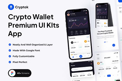 Crypto-Crypto Wallet UI Kits App app crypto crypto crypto wallet ui kits app dark figma kits light minimalist modern token ui uikit wallet