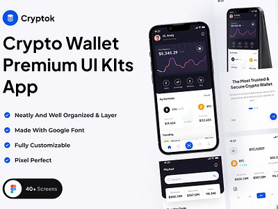 Crypto-Crypto Wallet UI Kits App app crypto crypto crypto wallet ui kits app dark figma kits light minimalist modern token ui uikit wallet