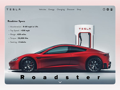 Tesla : Roadster & CyberTruck automotive design branding car cybertruck design interaction design landing page roadster tesla ui uidesign user interface web webdesign