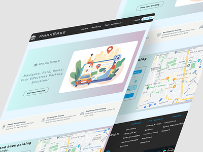 ParkEase design illustration landing page ui uidesign uiux web webdesign website