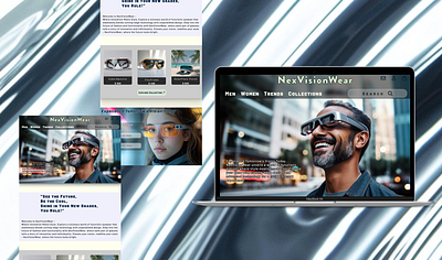 Futuristic Glasses: NexVisionWear branding design figma glasses landing page ui uidesign vision web webdesign