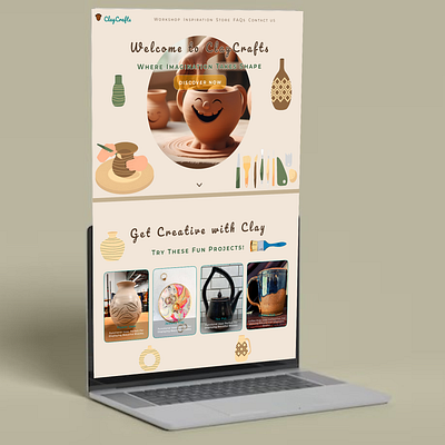 ClayCrafts: Artisan Pottery Delights branding design figma landing page pottery ui uidesign user interface web webdesign