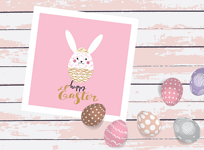 Happy Easter ! Cute rabbit, spring flowers, egg hunt animals card easter egg festive food graphic design greeting illustration lettering rabbit spring vector yjliday