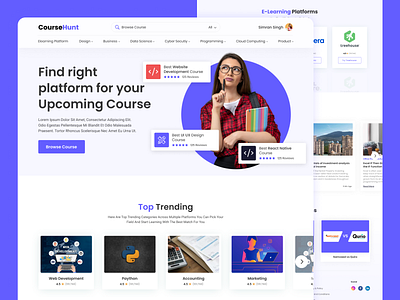 Online Course Landing Page UX Design course design ecommerce graphic design home page illustration landing page online learning sales typography ui ux video