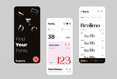 UI Exploration: Fonts App ui