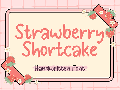 Strawberry Shortcake - cute handwritten font branding font for planner graphic design logo