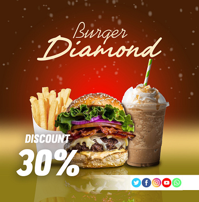 Burger Diamond Food Packet branding graphic design logo