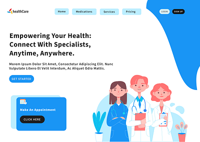 Hospital appointment landing page