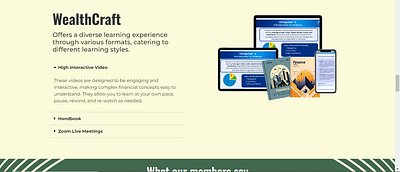 WealthCraft - Finance Course Landing Page ui