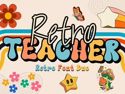 Retro Teacher is a stylish duo font decorative font